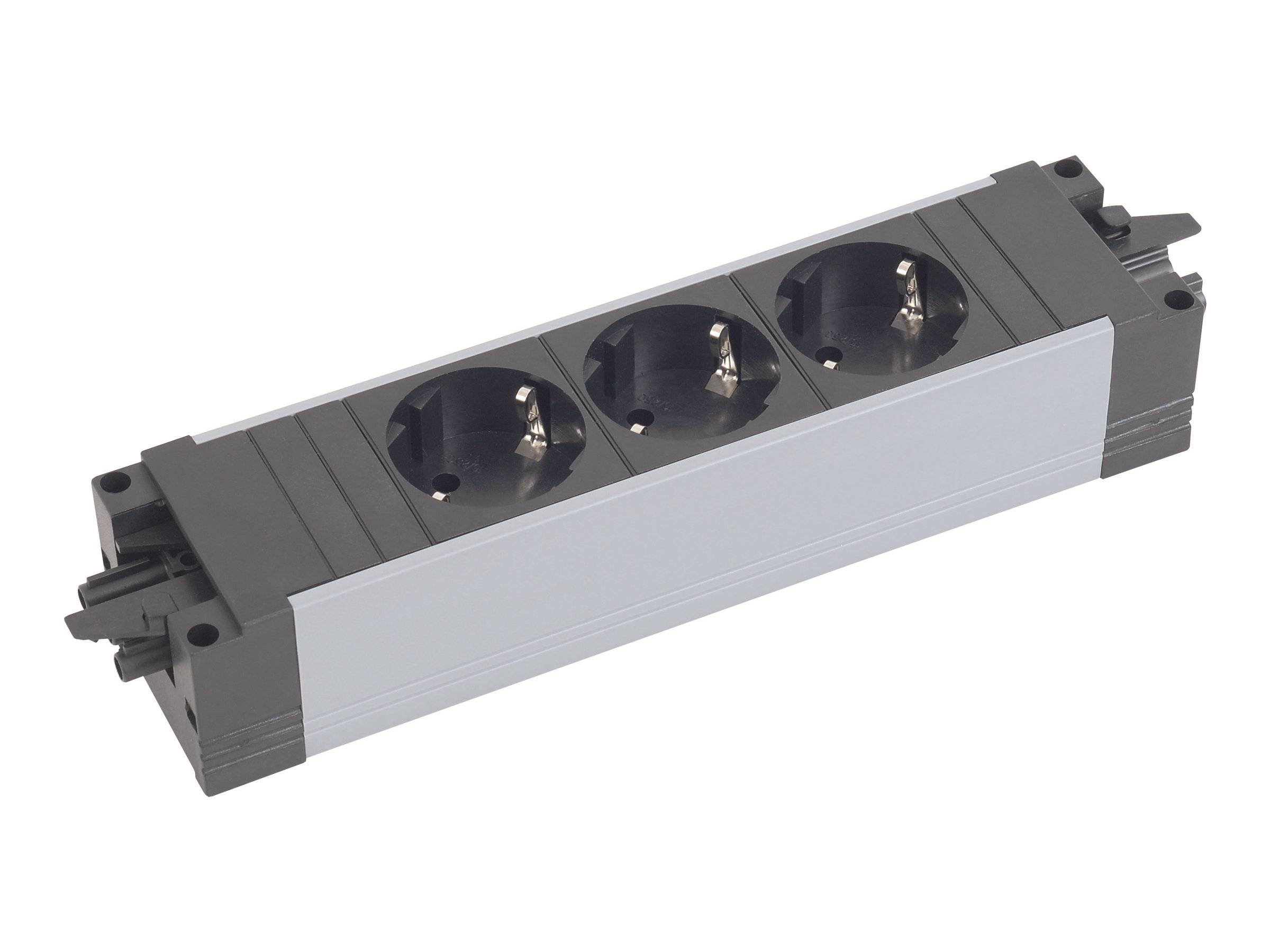Bachmann 336.600 3fach Steckdosen-Modul ohne Schalter Schwarz-1