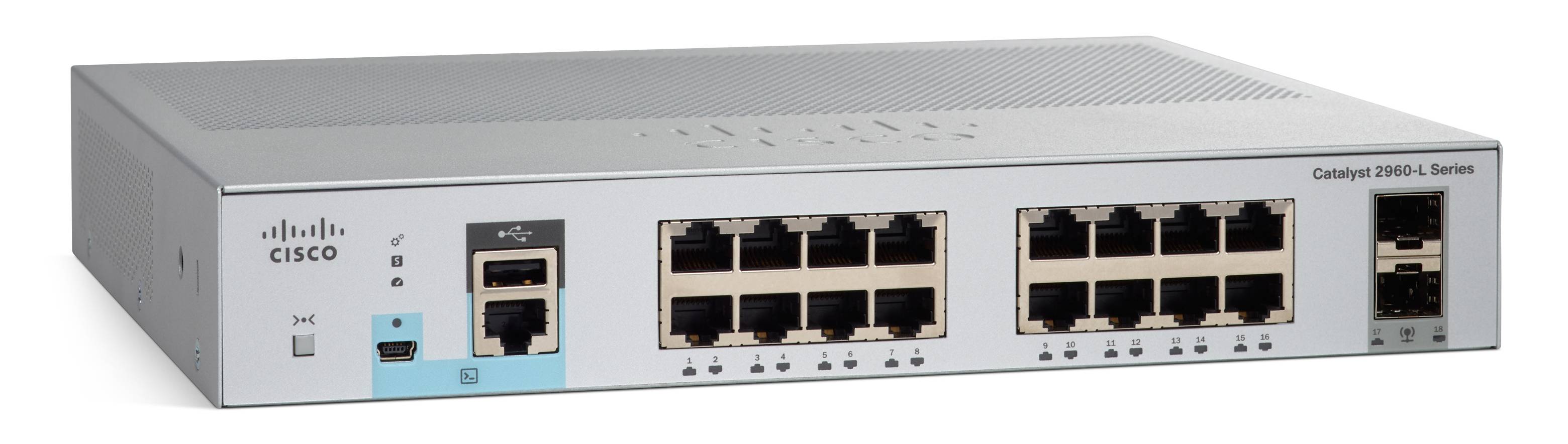 Cisco Catalyst 2960L-16TS-LL - Switch - managed - 16 x 10/100/1000 + 2 x Gigabit SFP (Uplink)-1