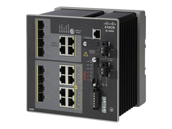 Cisco Industrial Ethernet 4000 Series - Switch - managed - 8 x Kombi-Gigabit-SFP + 4 x 10/100/1000 (PoE+)