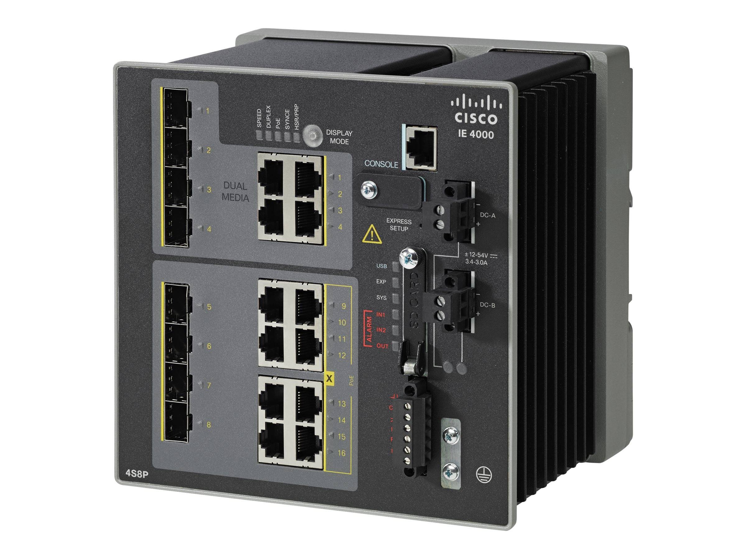 Cisco Industrial Ethernet 4000 Series - Switch - managed - 8 x Kombi-Gigabit-SFP + 4 x 10/100/1000 (PoE+)-0