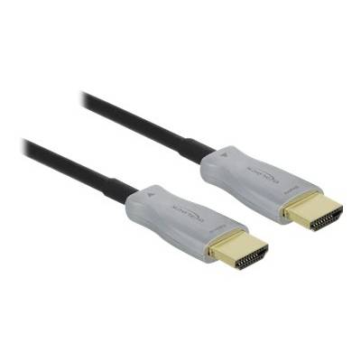 Delock - High Speed - HDMI-Kabel - HDMI männlich bis HDMI männlich - 15 m - Glasfaser - Schwarz - 4K Unterstützung, Acti