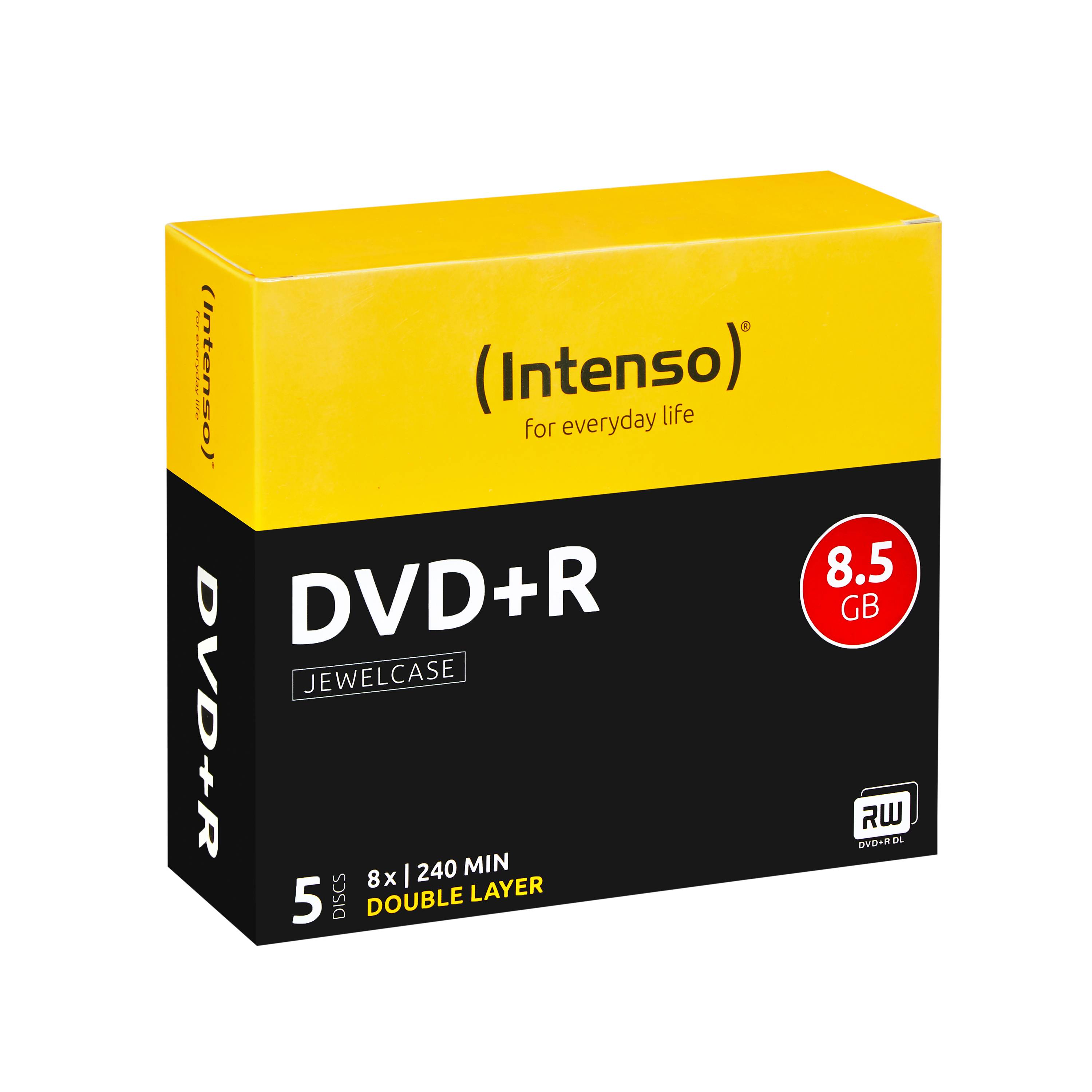 Intenso 5 x DVD+R DL - 8.5 GB 8x - Jewel Case (Schachtel) - DVD+R9 - 8,5 GB - 24-1