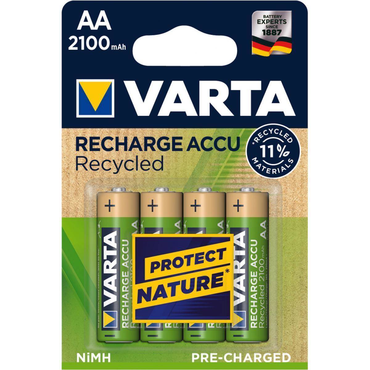 Varta Recharge Accu Recycled 56816 - Batterie 4 x AA-Typ - NiMH - (wiederaufladbar)-1