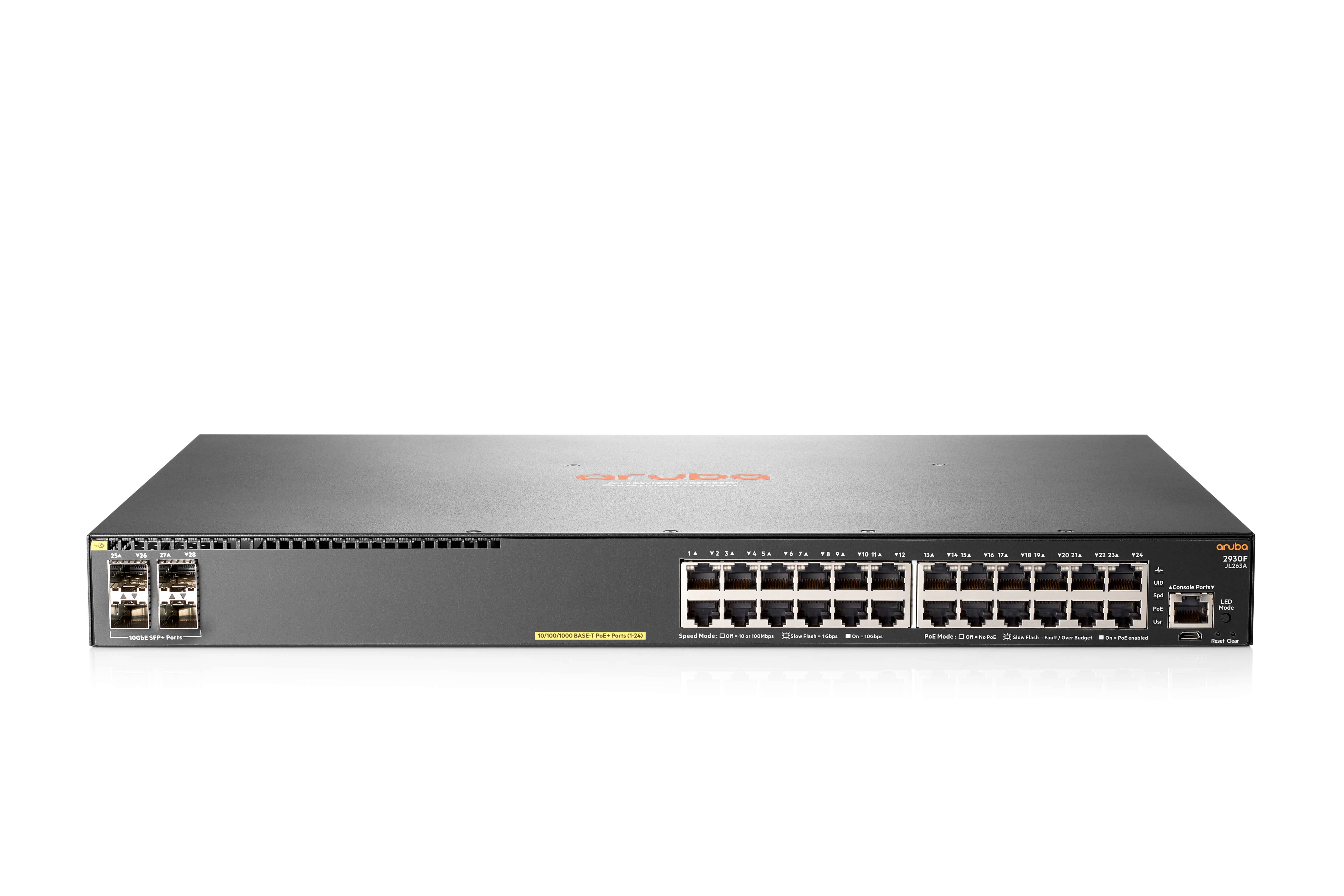 HPE Aruba 2930F 24G PoE+ 4SFP+ TAA - Switch - L3 - managed - 24 x 10/100/1000 (P-1