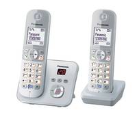 Panasonic KX-TG6822 Duo DECT, GAP Schnurloses Telefon analog Anrufbeantworter, Freisprechen Silber, Grau-2