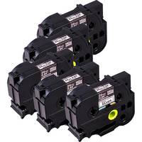 Brother HGe-M951V5 Schriftband 5er Set Bandfarbe: Silber (matt) Schriftfarbe: Schwarz 24 mm 8 m-1