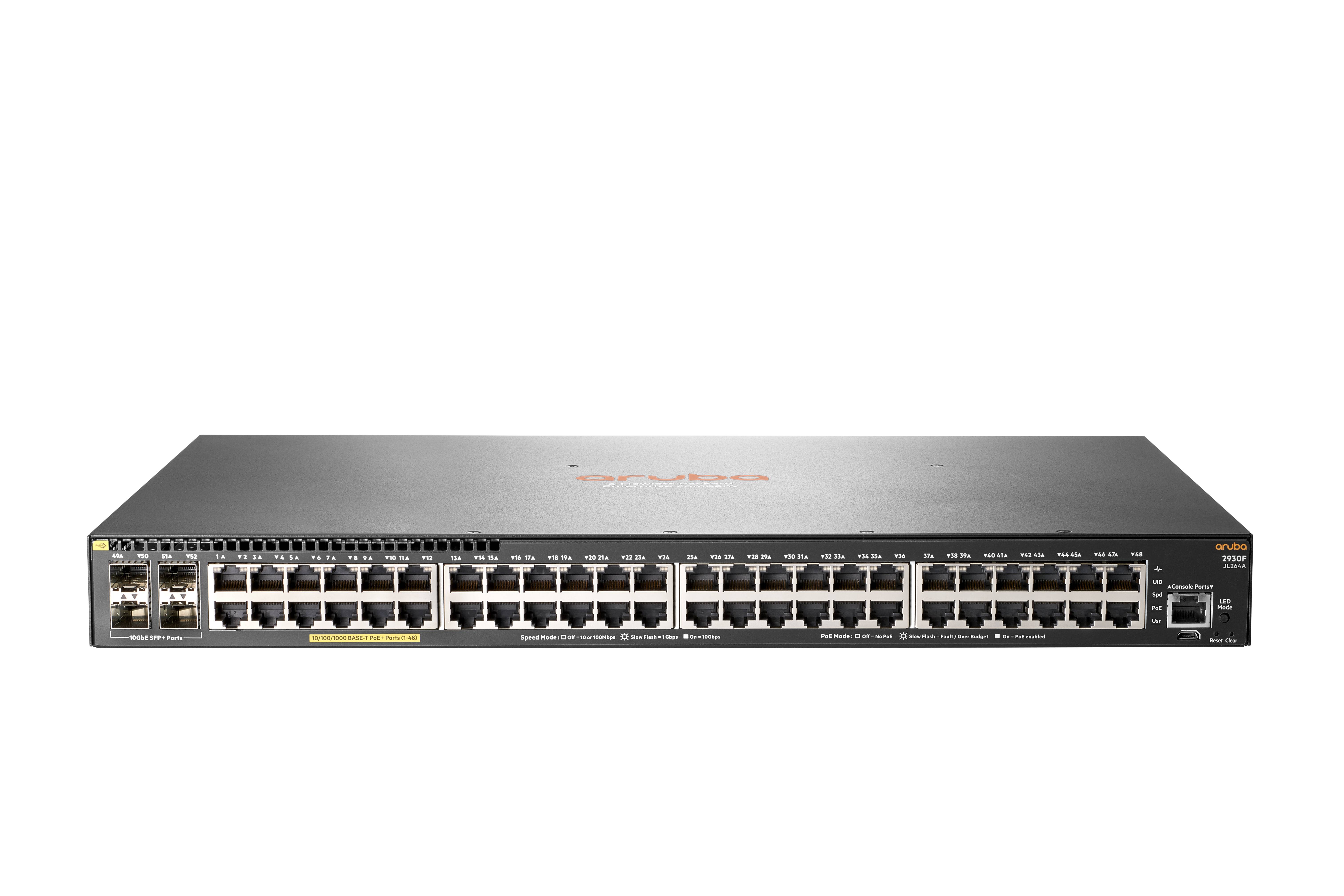 HPE Aruba 2930F 48G PoE+ 4SFP+ TAA - Switch - L3 - managed - 48 x 10/100/1000 (P-1