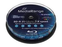 MEDIARANGE Inkjet Fullsurface-Printable - 10 x BD-R - 25 GB 6x - weiß - mit Tint-2