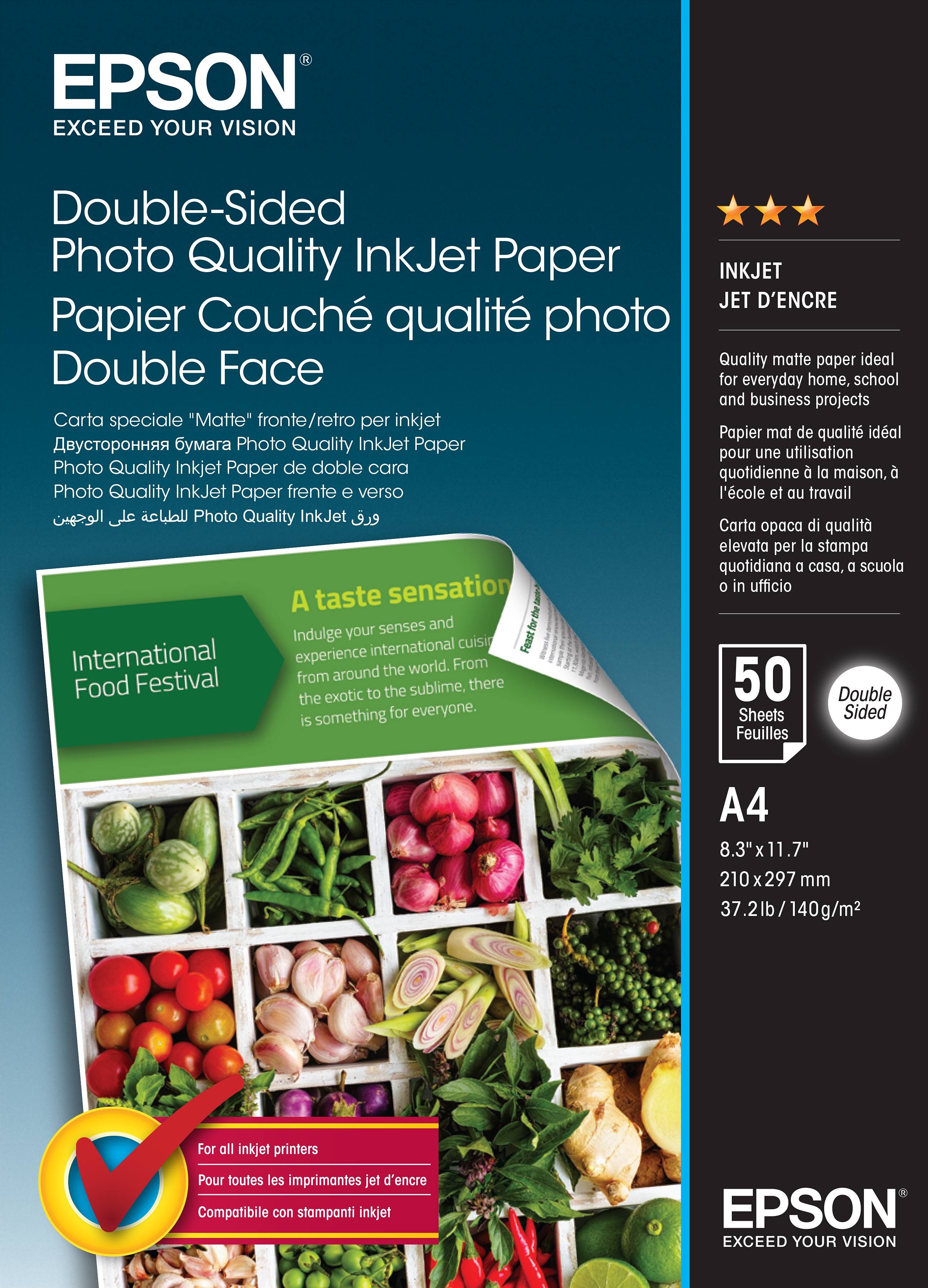 Epson Double-Sided Photo Quality Inkjet Paper - Matt - A4 (210 x 297 mm)-1