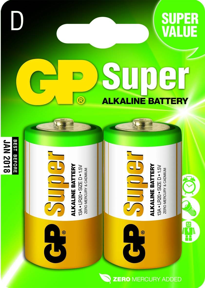 GP BATTERY - GP Super Alkaline 13A - Batterie 2 x D / LR20-1