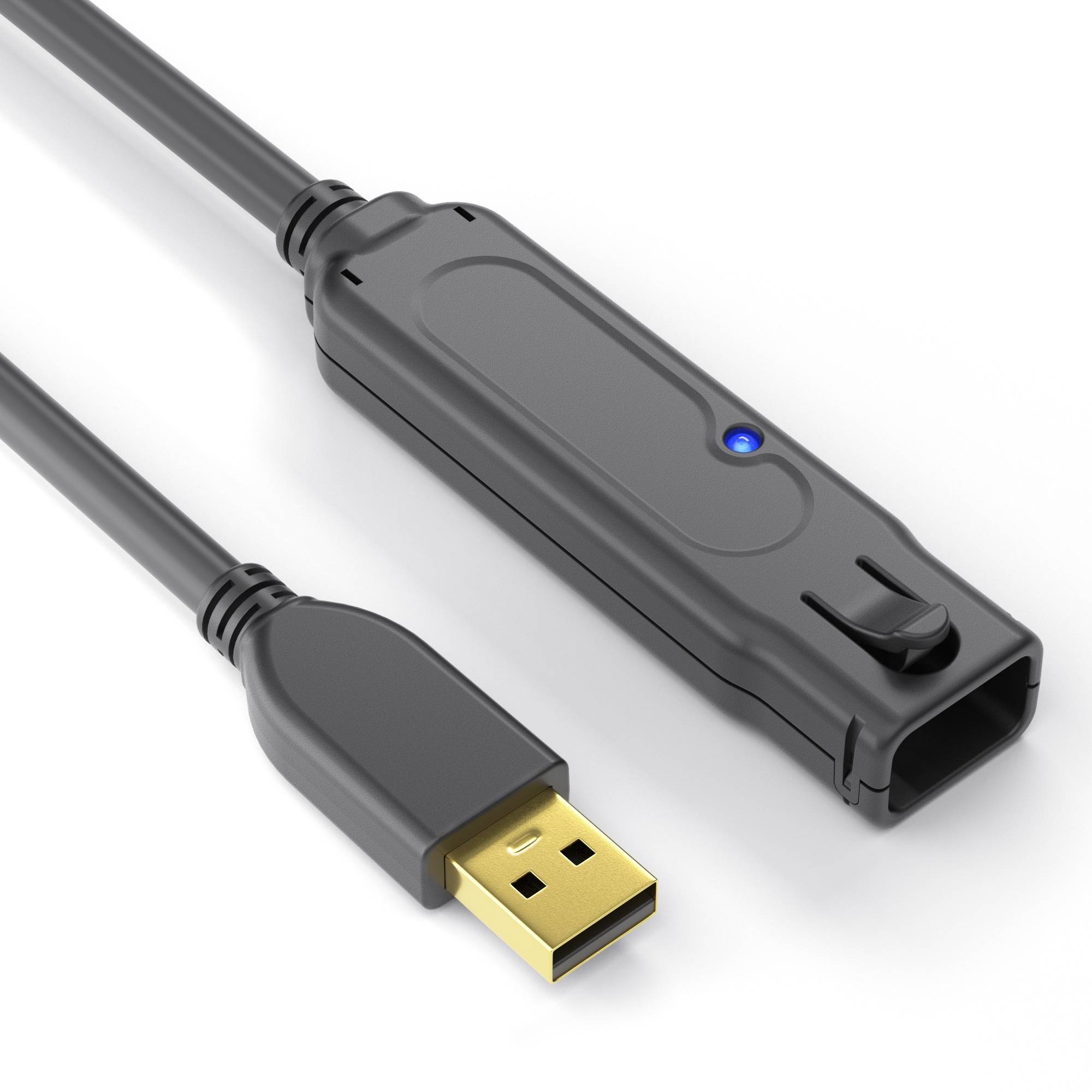 Premium Active USB 2.0 USB-A Verlängerungskabel - 6.00m, schwarz-1