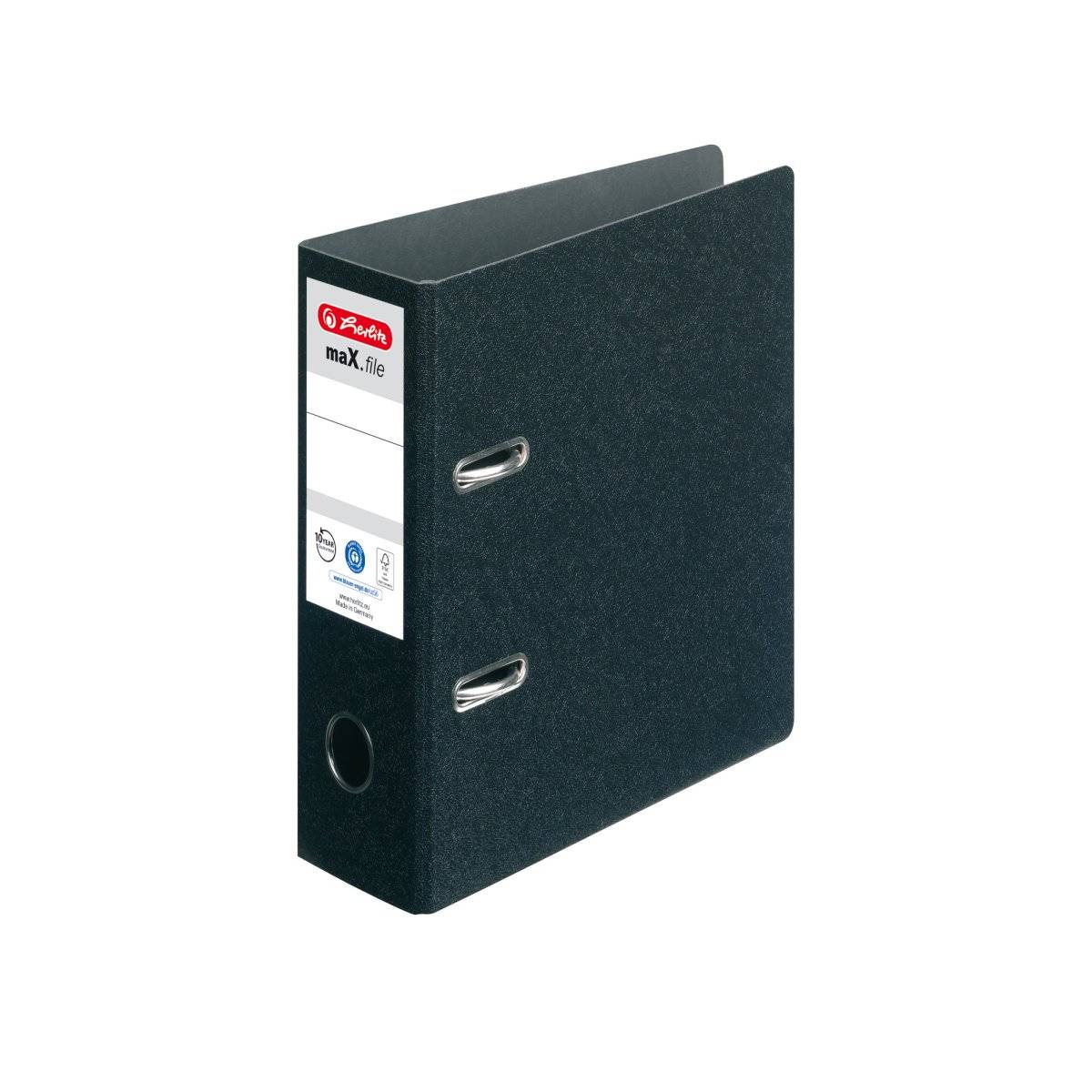 Herlitz lever arch file maX, A5, Faser, Schwarz-0