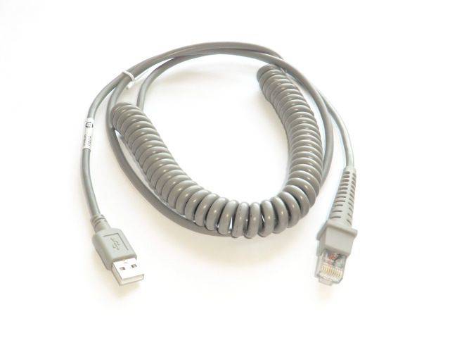 Datalogic CAB-424E - USB-Kabel - USB (M) - 3 m - gewickelt - für Gryphon Desk D432 2D, Gryphon I GBT4100, GM4100, GM4130-2