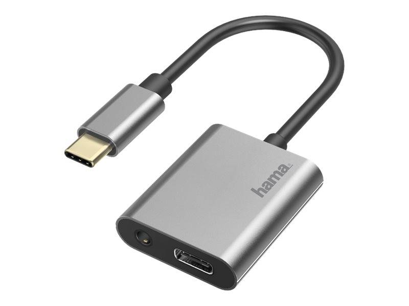 Hama USB-C zu 3.5 mm Klinke und USB-C – Audio und Laden gleichzeitig-0