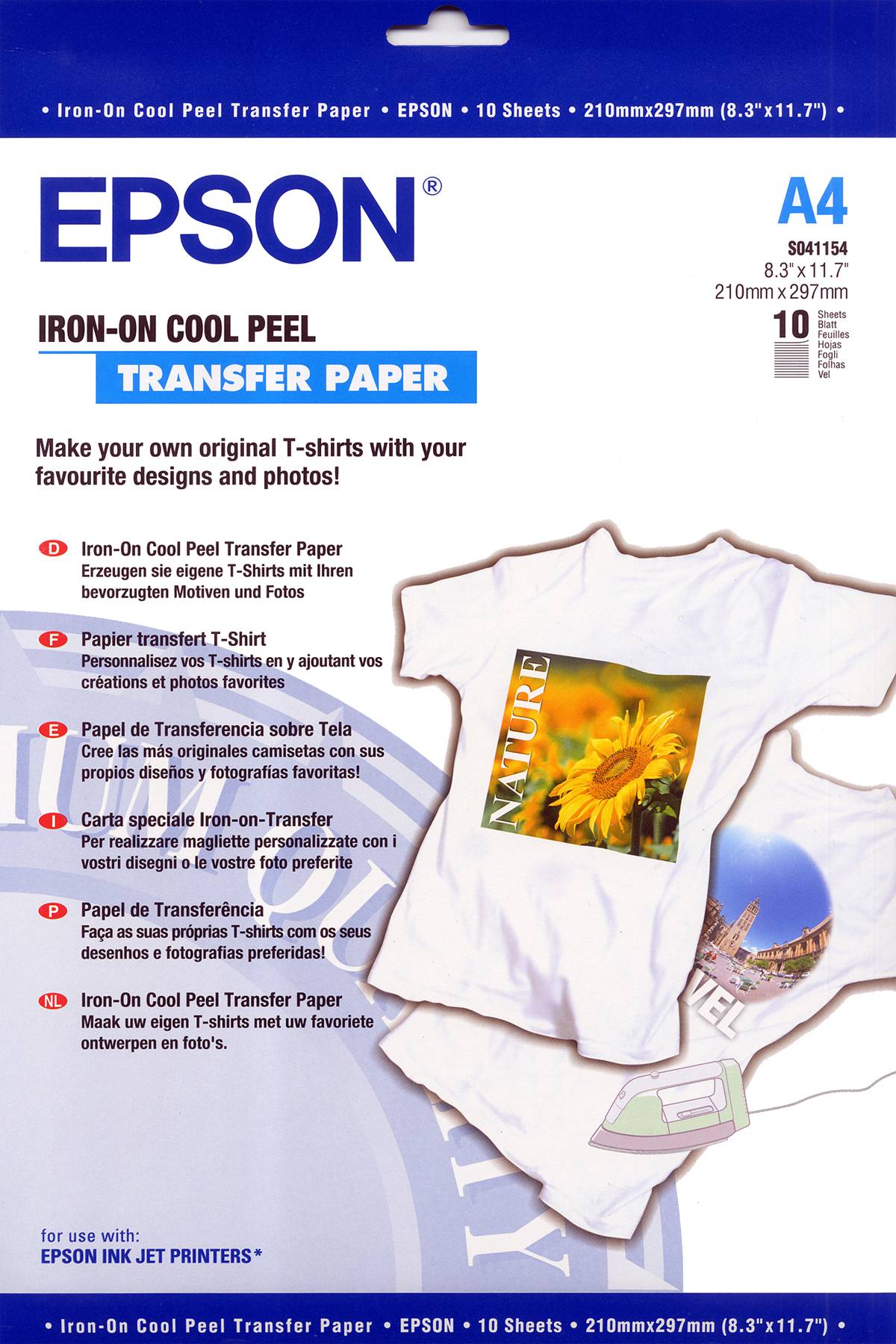 Epson Cool Peel T-Shirt - A4 (210 x 297 mm) 10 Stck. Transferpapier zum Aufbügeln-1