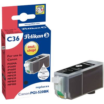 Pelikan C36 - Schwarz - kompatibel - Tintenpatrone (Alternative zu: Canon PGI-520BK)-2
