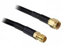 Delock WLAN-Antennen Verlängerungskabel [1x RP-SMA-Stecker - 1x RP-SMA-Buchse] 5.00 m Schwarz-2