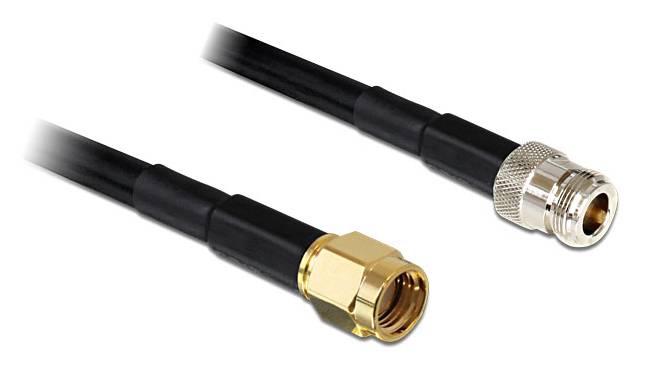 WLAN-Antennen Verlängerungskabel [1x RP-SMA-Stecker - 1x N-Buchse] 3.00 m Schwarz-1