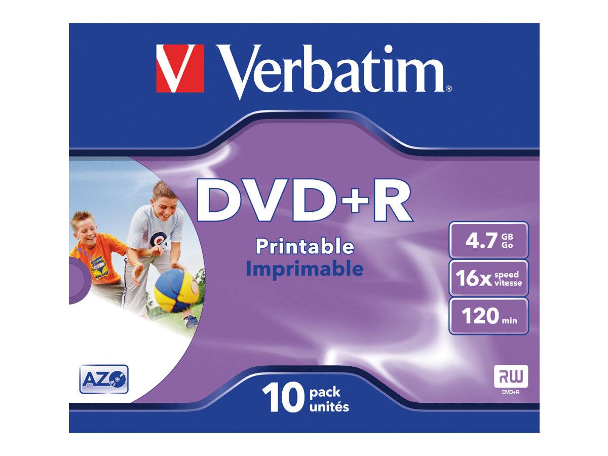 Verbatim DataLifePlus - 10 x DVD+R - 4.7 GB 16x - mit Tintenstrahldrucker bedruc-2