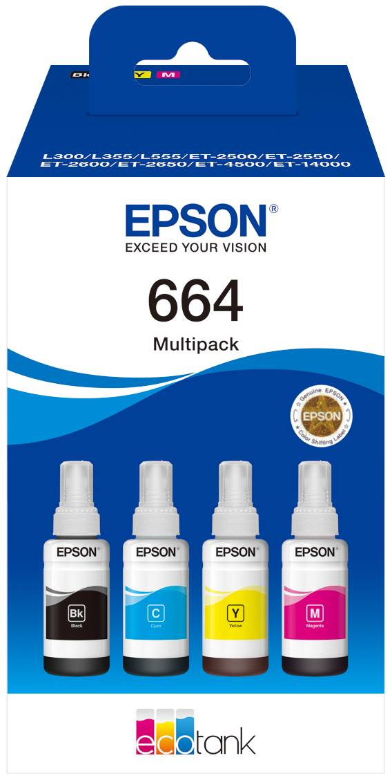 Epson EcoTank 664 - 4er-Pack - Schwarz, Gelb, Cyan, Magenta-1