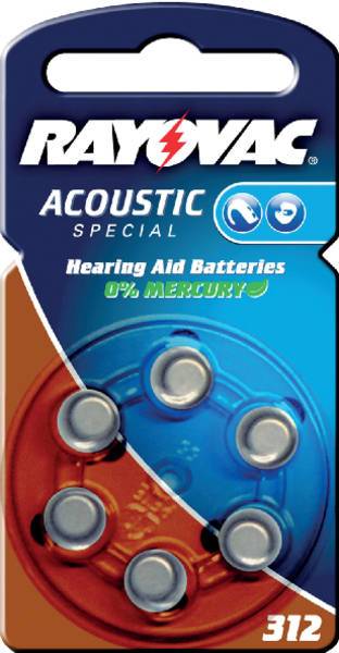 Rayovac Hörgerätebatterie Varta HA312, PR41, 4607, Acoustic Special max. 180mAh, 5000252003205, passend für Kind ZL3-1