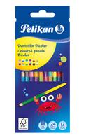 Pelikan Bicolor - Farbstift mit doppelter Spitze - weich - verschiedene Farben - 3 mm - dünn (Packung mit 12)-2