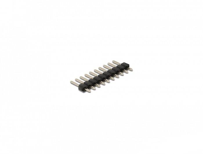 Delock Pin-Header (10 polig, Abstand 2,54 mm) - Schwarz (Packung mit 5) - Pin he