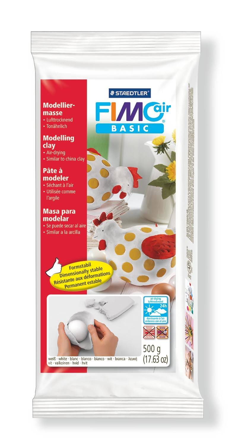 Staedtler FIMOair basic 8100, Modellierton, Weiß, 1 Stück(e), Matt, 1 Farben, 500 g-0