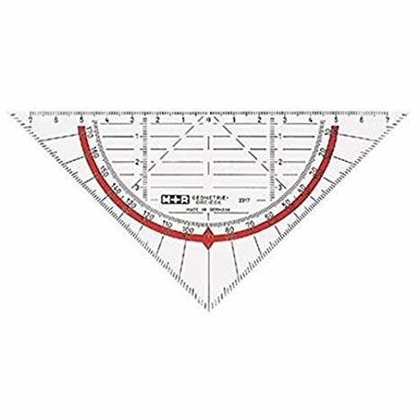 M+R Geodreieck 17cm glasklar rot hinterlegt 1 Stück-0