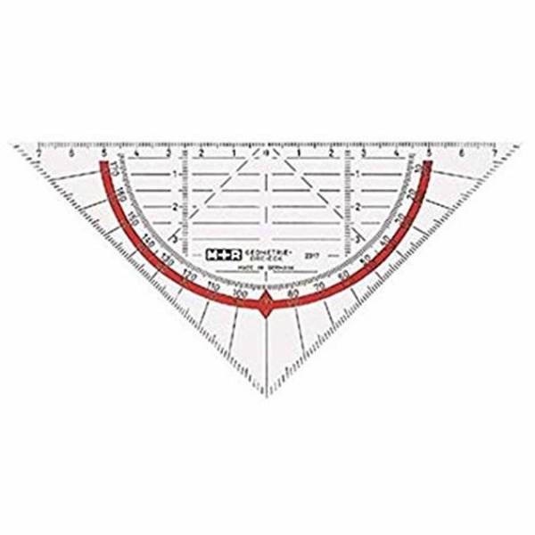 M+R Geodreieck 17cm glasklar rot hinterlegt 1 Stück