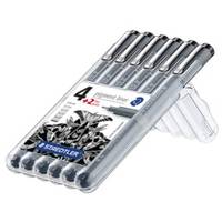 STAEDTLER pigment liner - Fineliner - permanent - Schwarz - Pigmenttinte (Packung mit 6)-2