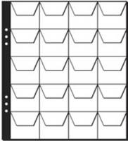 Pagna Münzhüllen 20 Fächer, Coin holder sheet, Schwarz, Transparent, 4,5 cm, 5 Stück(e), 215 x 235 mm, 20 Münzen-2