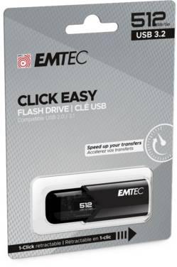 EMTEC B110 Click Easy 3.2 - 512 GB - USB Typ-A - 3.2 Gen 2 (3.1 Gen 2) - 20 MB/s