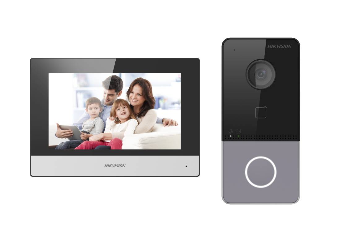 Hikvision DS-KIS603-P(B) - 17,8 cm (7 Zoll) - LCD - 1024 x 600 Pixel - Kapazitiv - Schwarz - Grau - Silber - IP65-0