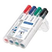 STAEDTLER Lumocolor - Marker - für Glas, Whiteboard, Porzellan - Schwarz, Rot, Blau, Grün - 2-5 mm (Packung mit 4)-1