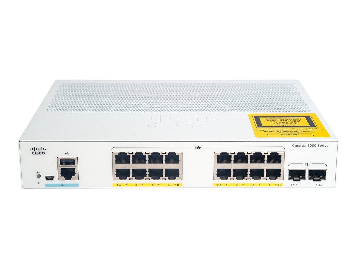 Cisco Catalyst 1000-16P-2G-L - Switch - managed - 16 x 10/100/1000 (PoE+)-3