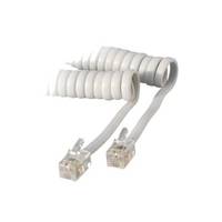 Telefonhörer-Spiralkabel--2x 4P4C weiß 4m-2