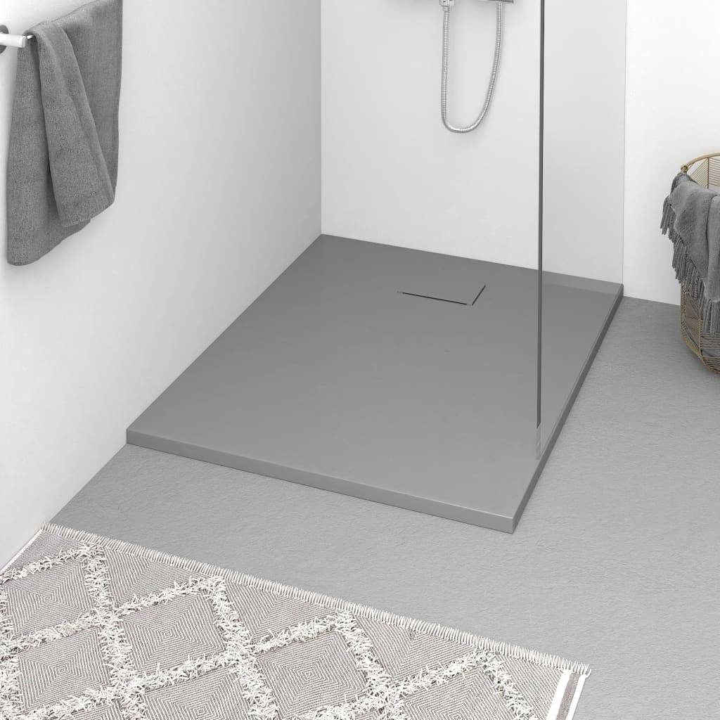 vidaXL Duschwanne SMC Grau 100x80 cm-0
