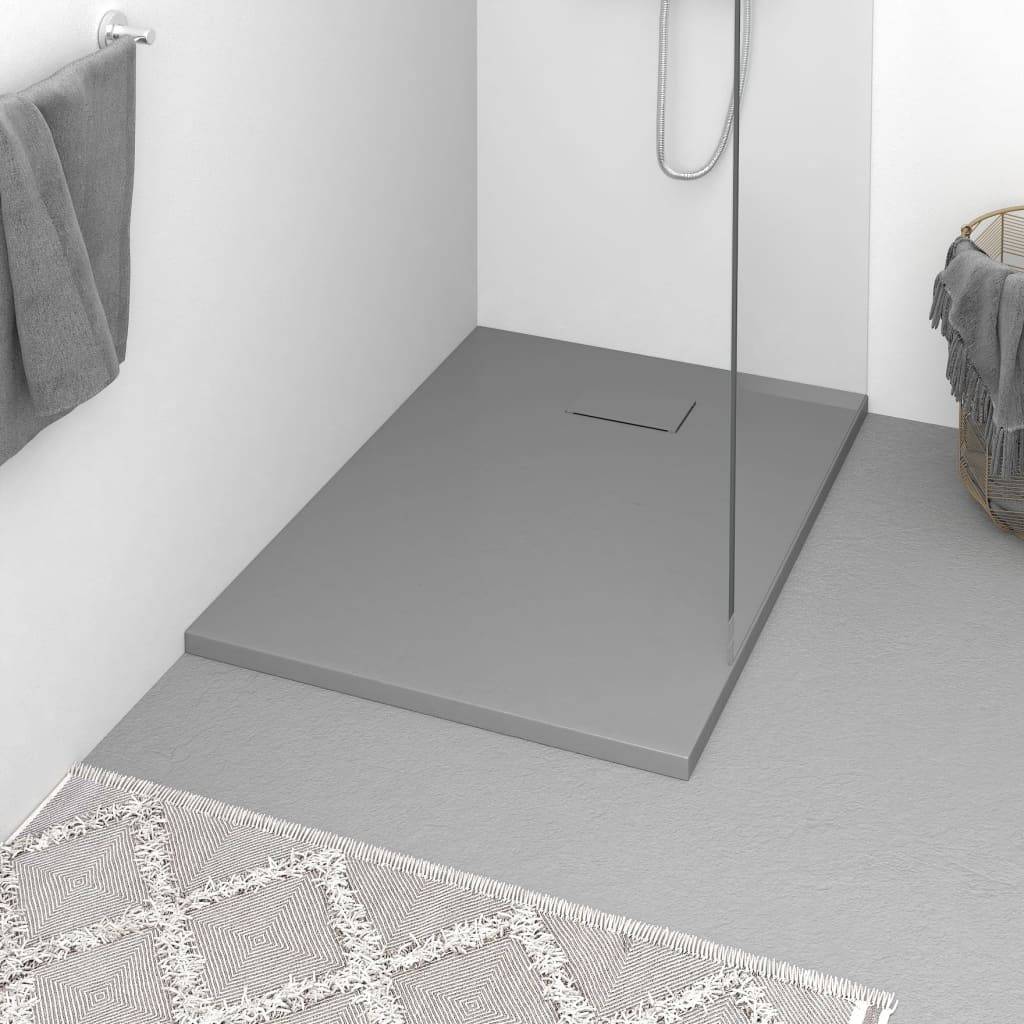 vidaXL Duschwanne SMC Grau 100x70 cm-0