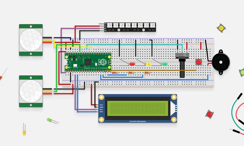 WaveShare Raspberry Pi Pico Basic Kit, MicroPython Programming Learning Kit-1