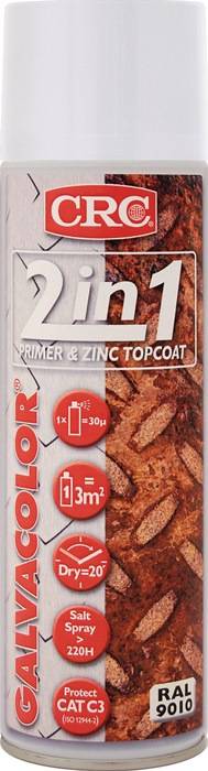 CRC Farbschutzlackspray 2 in 1 GALVACOLOR reinweiß RAL 9010 500 ml-0