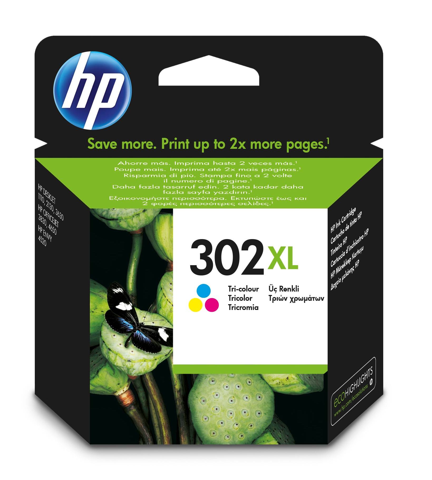 HP 302XL - 8 ml - Hohe Ergiebigkeit - Farbe (Cyan, Magenta, Gelb)-1