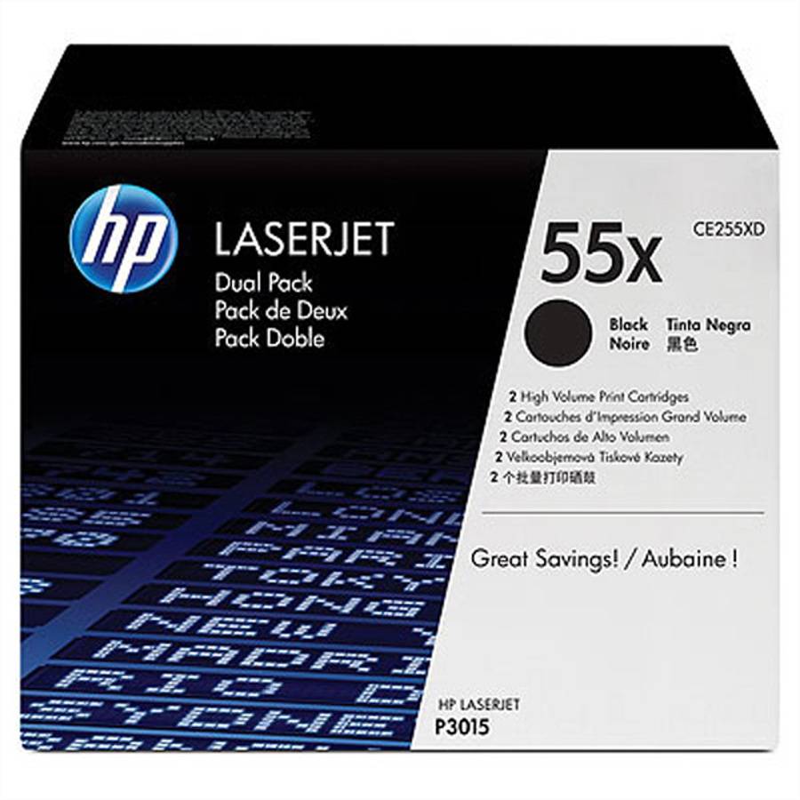 HP Toner CE255XD 55X 12.500Seiten schwarz 2 St./Pack.-0