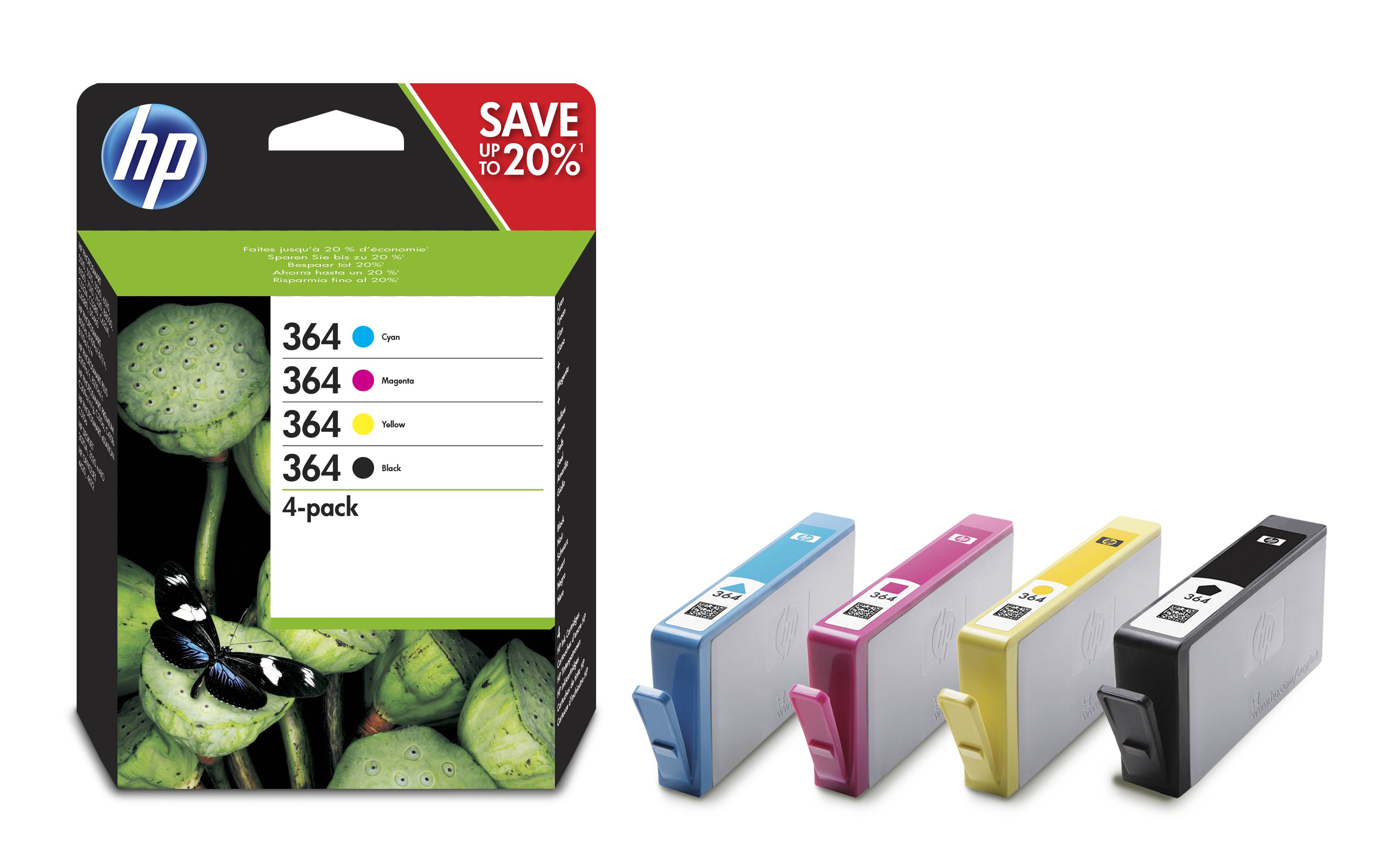 HP 364 - 4er-Pack - Schwarz, Gelb, Cyan, Magenta-0