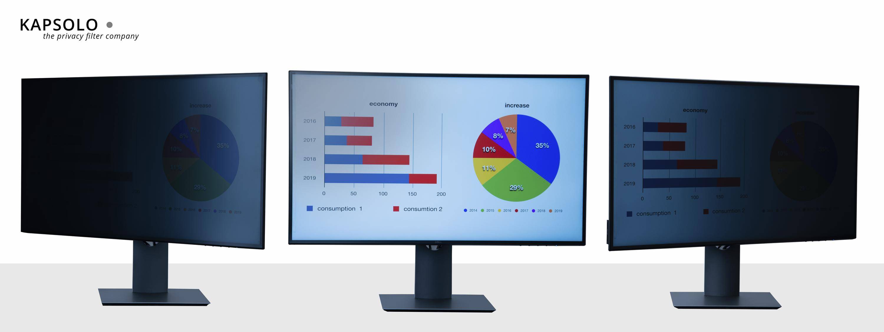 KAPSOLO 2-wege Blickschutzfilter / Blickschutzfolie selbstklebend für DELL Dell E45c G5-1