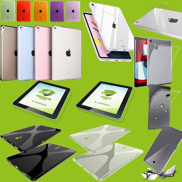 Tablethülle Tasche TPU Silikon Stoßschutz Ecken optional Displayschutz Hartglas
