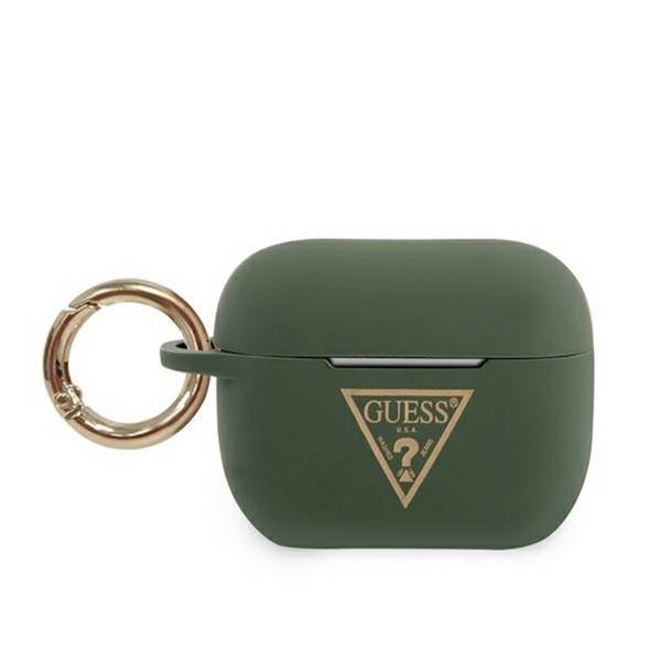 Guess Apple Airpods Pro Cover Khaki Triangle Logo Schutzhülle Tasche Case Etui