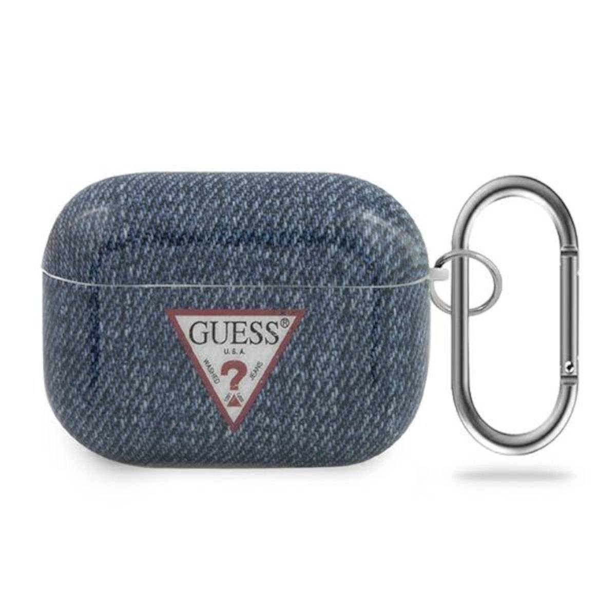 Guess Apple Airpods Pro Cover Dunkelblau Jeans Collection Schutzhülle Case-0