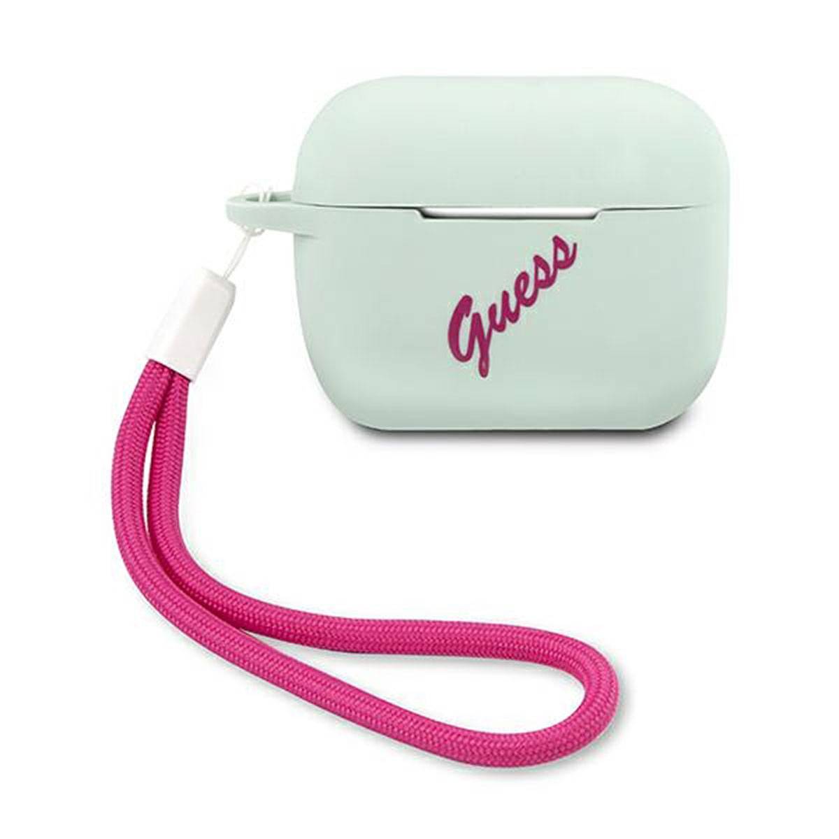 Guess Apple Airpods Pro Cover Blau Pink Silicone Vintage Hülle Tasche Case Etui-0