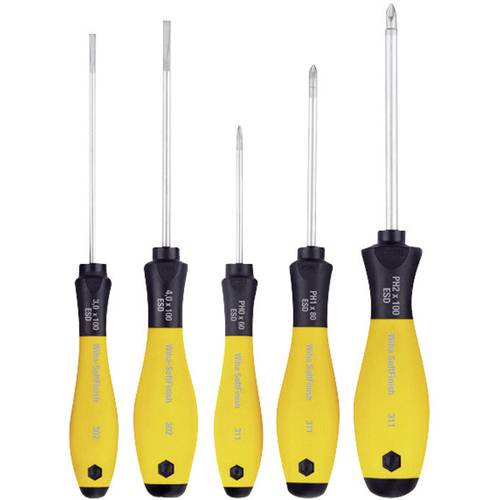 Thumbnail - Wiha ESD Schraubendreher-Set 5teilig Schlitz, Kreuzschlitz Phillips